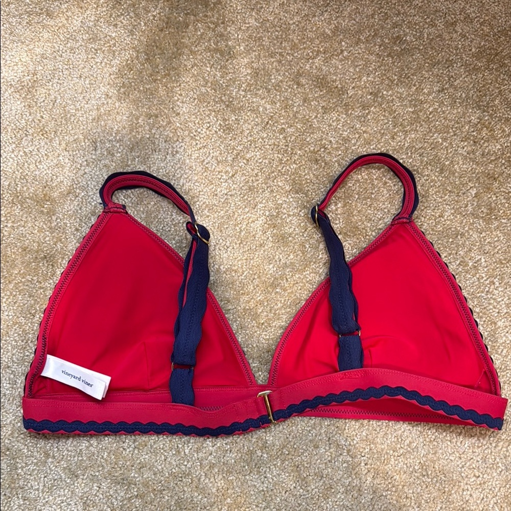 Vineyard Vines Red and Navy Bikini Top - Picture 4 of 4